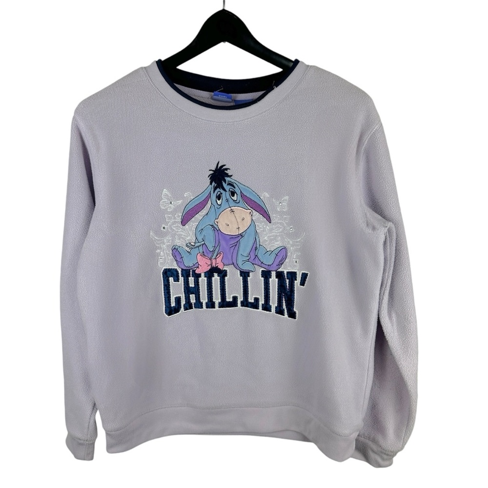 Vintage Y2K Women’s Disney Eeyore Purple Fleece Sweatshirt Size S